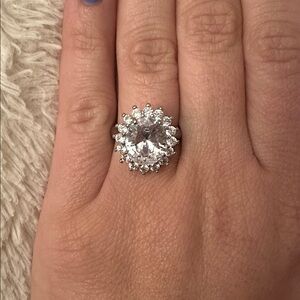 NEW Pretty Bird Jewelry | White Gold Plated Cubic Zirconia Ring - Adjustable 6-9